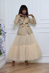 MAYFAIR 22 METER TULLE SKIRT IN SOFT BEIGE