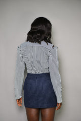 ZURICH STRIPED SHIRT WITH DETACHABLE SLEEVES