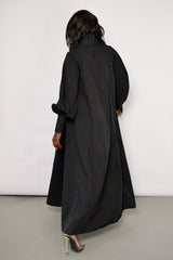 MODENA MAXI FLARED SHIRT DRESS IN BLACK