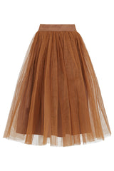 NARA TULLE SKIRT IN BROWN