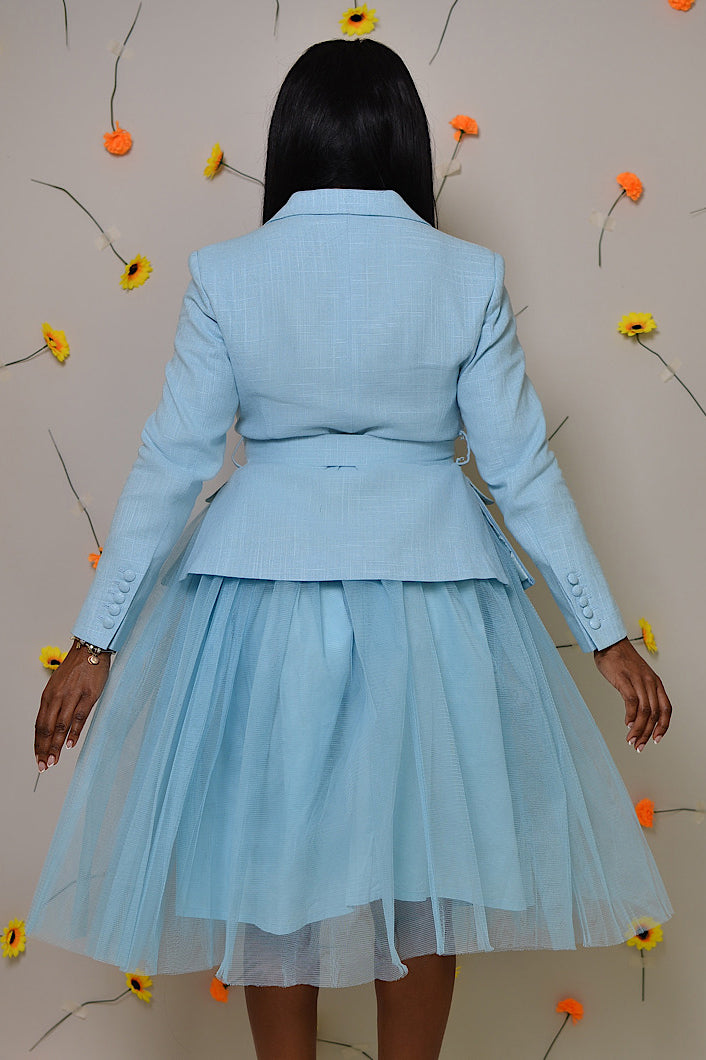 SURREY SIDE SLIT BLAZER IN BLUE