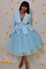 SURREY SIDE SLIT BLAZER IN BLUE