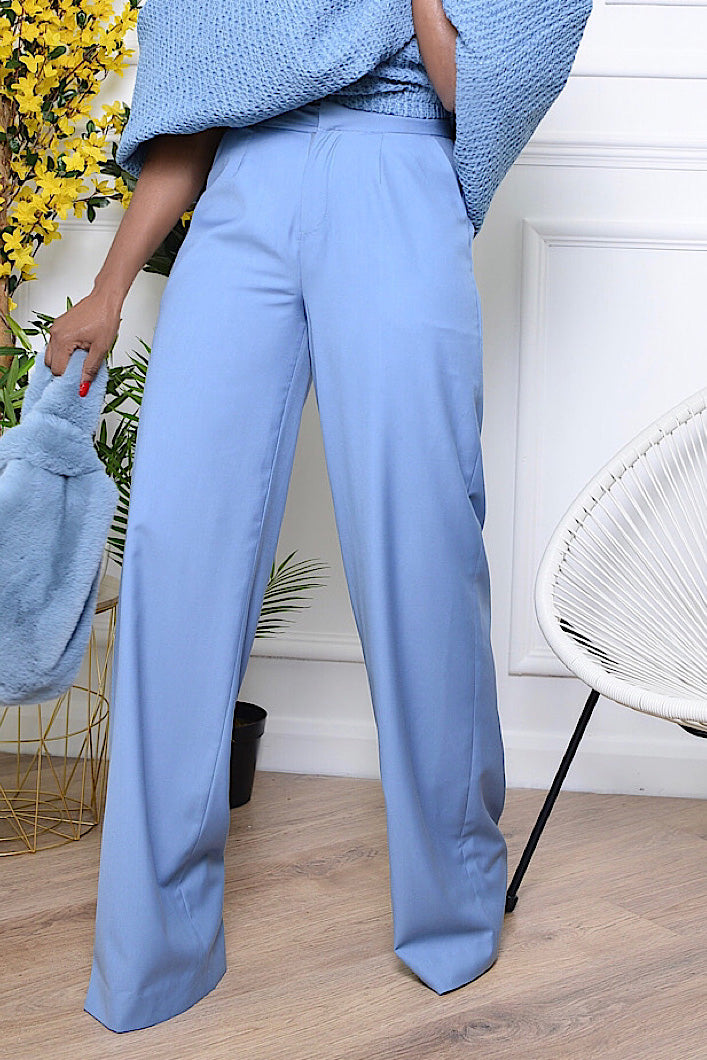 PATERSON POWDER BLUE STRAIGHT LEG PANTS