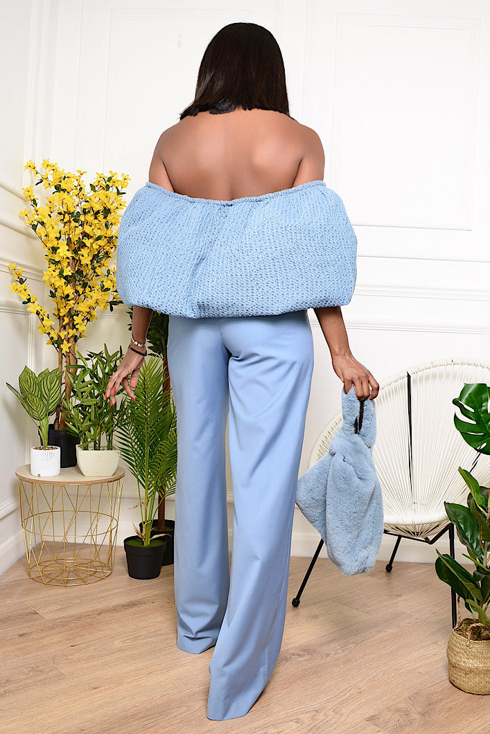 PATERSON POWDER BLUE STRAIGHT LEG PANTS