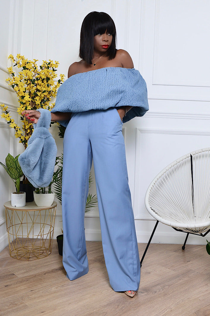 PATERSON POWDER BLUE STRAIGHT LEG PANTS