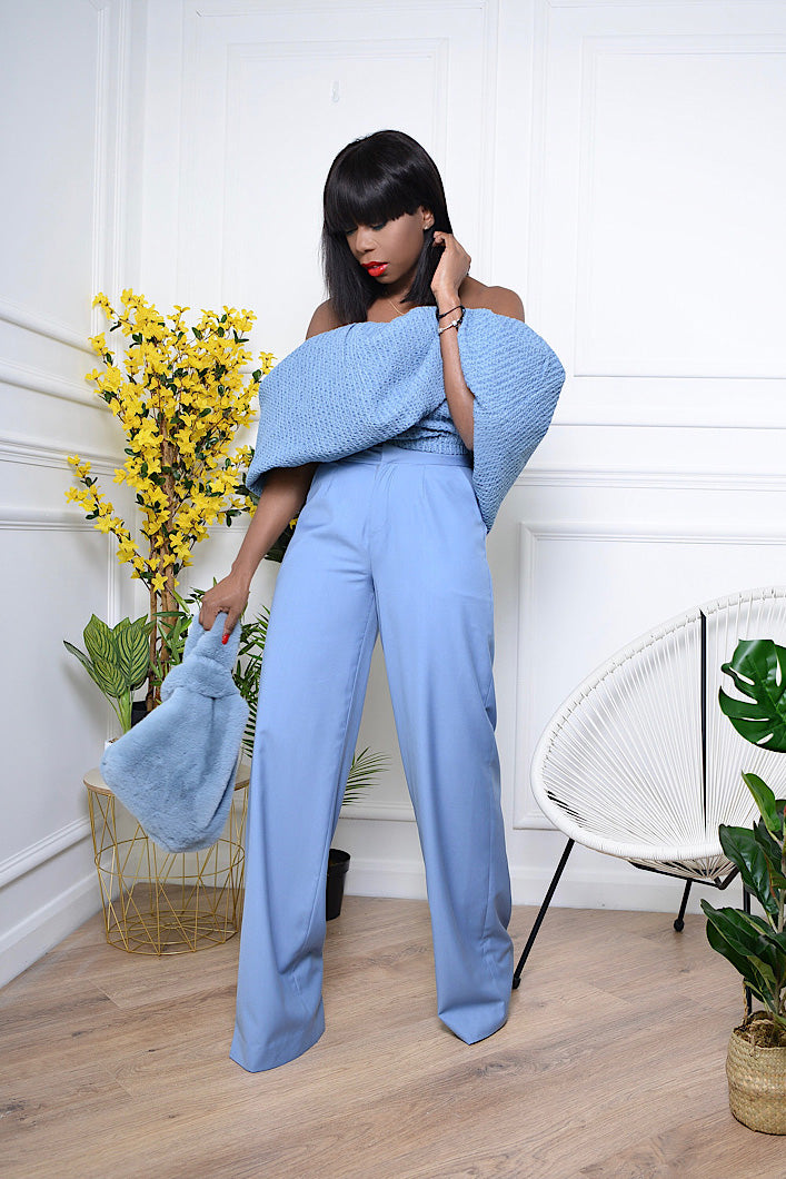 PATERSON POWDER BLUE STRAIGHT LEG PANTS