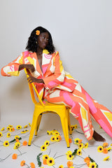 RIO SIDE BELT BLAZER IN KAYSERI PRINT