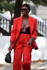 RIO SIDE BELT BLAZER IN RED