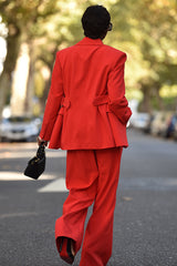 RIO SIDE BELT BLAZER IN RED