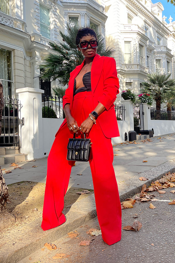 RIO STRAIGHT LEG PANTS IN RED