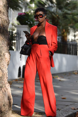 RIO STRAIGHT LEG PANTS IN RED