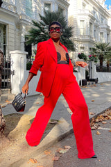 RIO STRAIGHT LEG PANTS IN RED