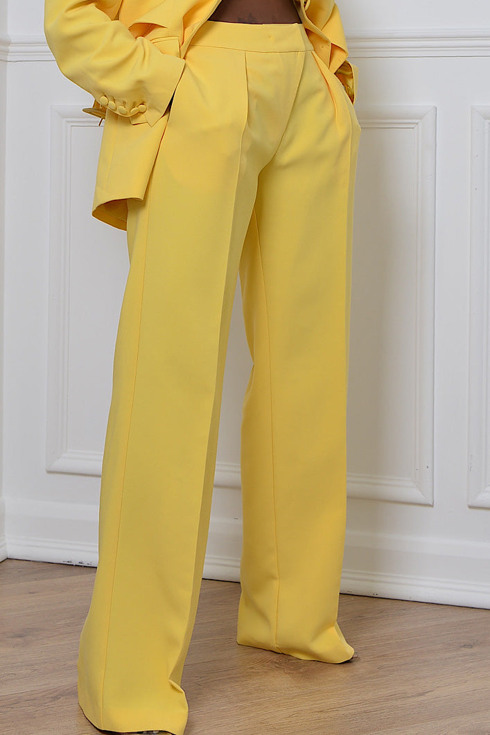 RIO STRAIGHT LEG PANTS IN YELLOW
