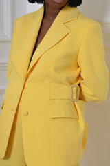 RIO SIDE BELT BLAZER IN YELLOW