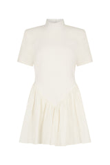 ROMA BASQUE DRESS IN OFF WHITE