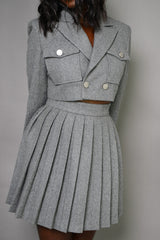 SAKAI PLEATED SKIRT IN GREY