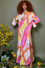 SAMOA MAXI SHIRT DRESS IN KAYSERI PRINT