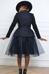 SURREY SIDE SLIT BLAZER IN BLACK