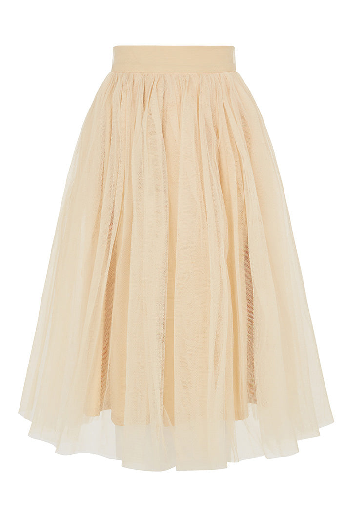 NARA TULLE SKIRT IN BEIGE