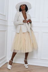 NARA TULLE SKIRT IN BEIGE