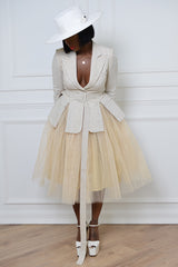 NARA TULLE SKIRT IN BEIGE