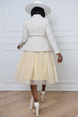 NARA TULLE SKIRT IN BEIGE
