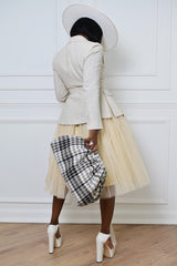 NARA TULLE SKIRT IN BEIGE