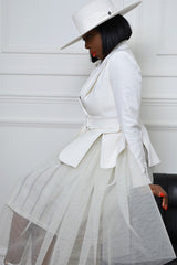 NARA TULLE SKIRT IN OFF WHITE