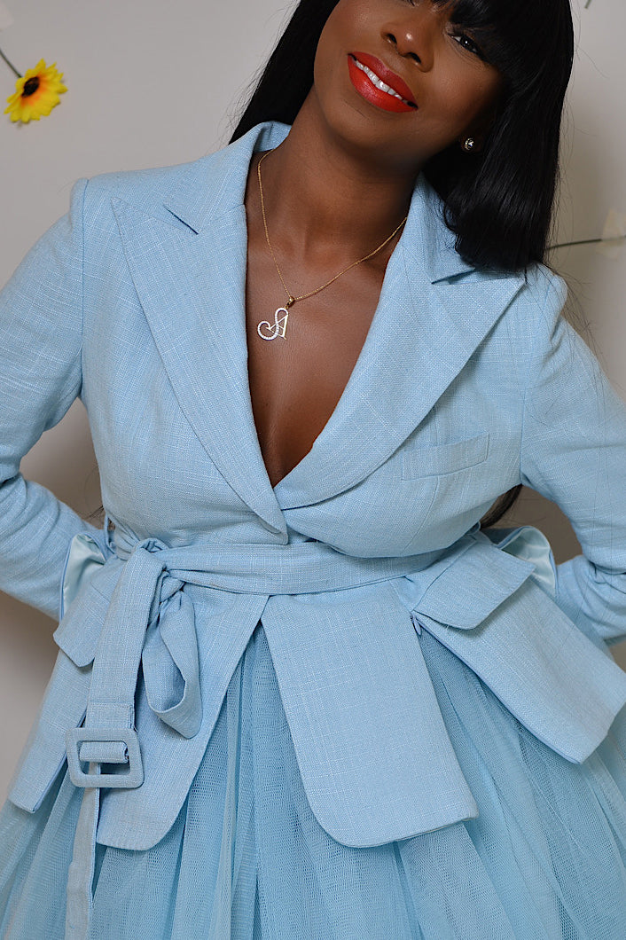 SURREY SIDE SLIT BLAZER IN BLUE