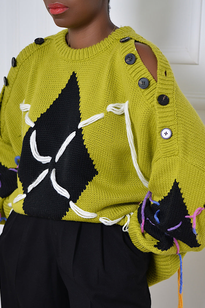 SUZHOU KNIT SWEATER IN GREEN