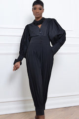TUCSON PLEATED CUFFED PANTS IN BLACK