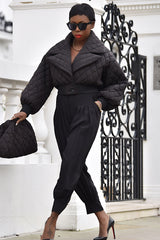 TUCSON PLEATED CUFFED PANTS IN BLACK