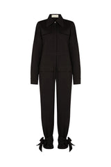 TUNIS TIED CUFF JUMPSUIT IN BLACK