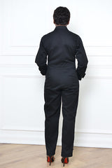 TUNIS TIED CUFF JUMPSUIT IN BLACK