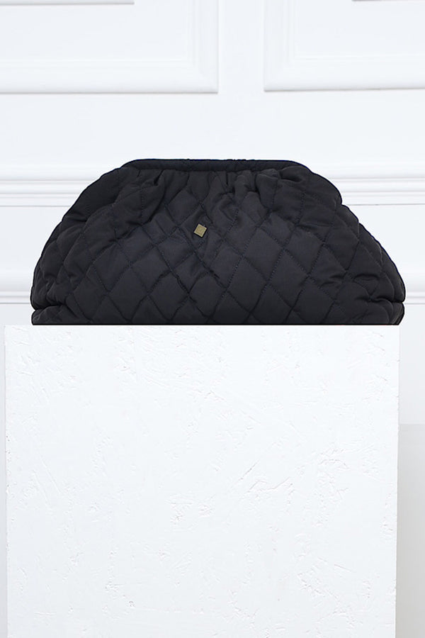 VENTURA QUILTED CLUTCH BAG IN BLACK