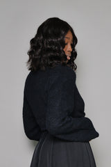 WARWICK WRAP TIE CROPPED CARDIGAN IN BLACK