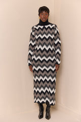 TILBURY MOCK TURTLENECK BACKLESS SWEATER DRESS