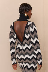 TILBURY MOCK TURTLENECK BACKLESS SWEATER DRESS