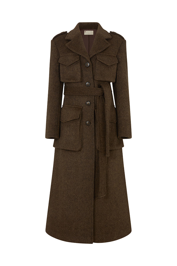 WINDSOR MULTI POCKET WOOL COAT
