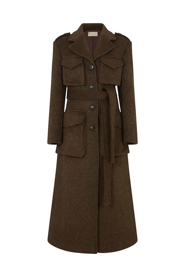 WINDSOR MULTI POCKET WOOL COAT