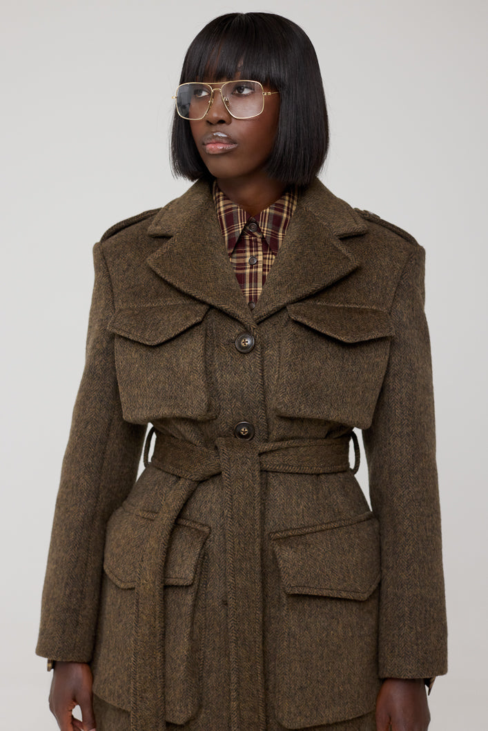 WINDSOR MULTI POCKET WOOL COAT