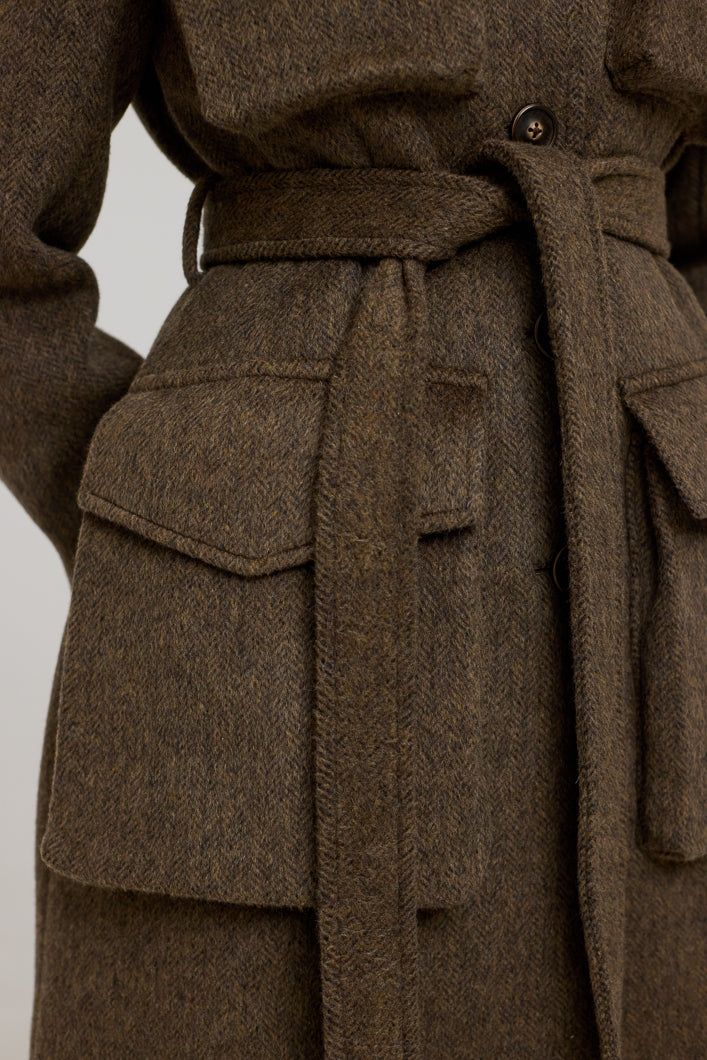 WINDSOR MULTI POCKET WOOL COAT