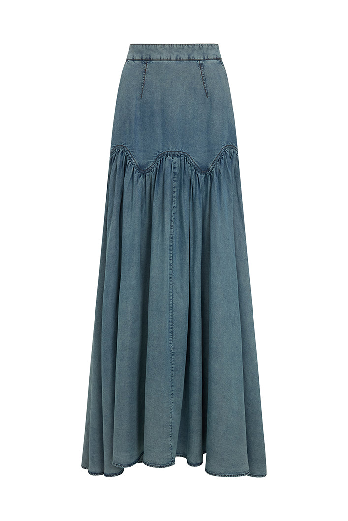 SYDNEY WASHED TENCEL DENIM SKIRT
