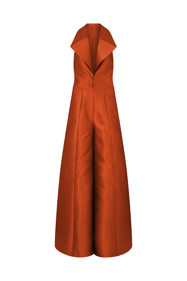 ZIRO BACKLESS JUMPSUIT IN ORANGE RED
