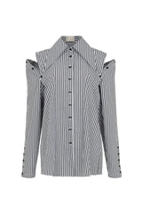 ZURICH STRIPED SHIRT WITH DETACHABLE SLEEVES