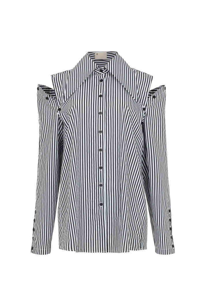 ZURICH STRIPED SHIRT WITH DETACHABLE SLEEVES