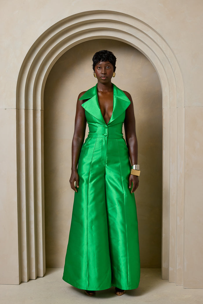 ZIRO BACKLESS JUMPSUIT IN GREEN – THE KEMIST