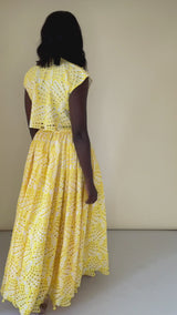 CAIRO BRODERIE ANGLAISE MAXI SKIRT IN YELLOW