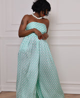 green polkadot wrap up top