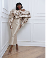 CANNES CHAMPAGNE PENCIL SKIRT